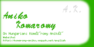 aniko komaromy business card